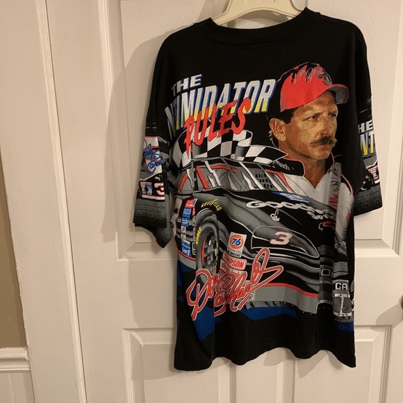 Vintage NASCAR 1996 Dale Earnhardt The Intimidator Rules AOP USA T-Shirt L - Picture 2 of 15
